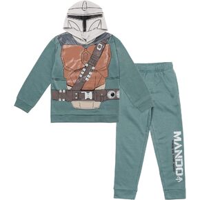 STAR WARS Darth Vader Boba Fett The Mandalorian Fleece Pullover Hoodie and Pants Outfit Set Little Kid to Big Kid