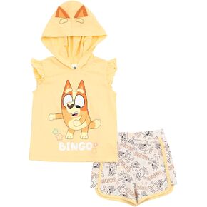 Bluey Bingo Girls Cosplay Tank Top وActive Retro Dolphin French Terry شورت طفل صغير إلى طفل صغير