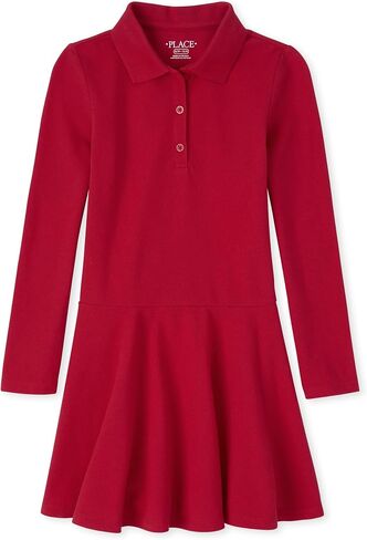 The Children's Place Girls' Long Sleeve Polo Dress in Kuwait