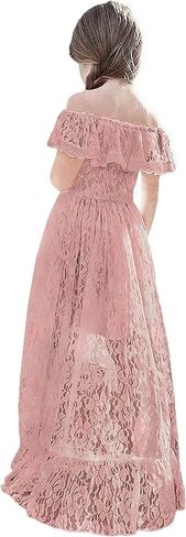 2Bunnies Girl Paisley Lace Back A-Line Straight Tutu Tulle Party Flower Girl Dress in Saudi Arabia