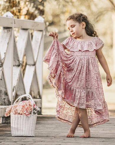 2Bunnies Girl Paisley Lace Back A-Line Straight Tutu Tulle Party Flower Girl Dress in Saudi Arabia