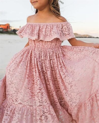 2Bunnies Girl Paisley Lace Back A-Line Straight Tutu Tulle Party Flower Girl Dress in Saudi Arabia