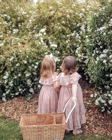 2Bunnies Girl Paisley Lace Back A-Line Straight Tutu Tulle Party Flower Girl Dress in Saudi Arabia