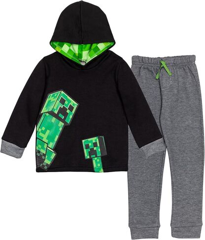 Minecraft Creeper Fleece Pullover Hoodie and Pants Outfit Set Little Kid to Big Kid in Kuwait