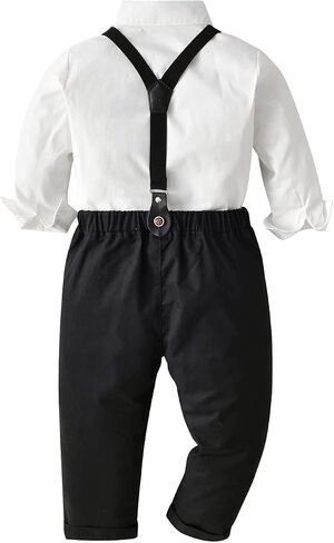Toddler Boy Dress Clothes Outfit Button Down Shirt + Pants Set, 12 Months - 8 Years in Saudi Arabia