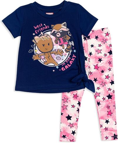 Marvel Spider-Man Avengers Captain America Guardians of the Galaxy Girls T-Shirt and Leggings Outfit Set Toddler to Big Kid in Saudi Arabia
