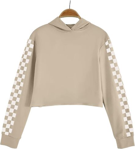 Meikulo Kids 2 Piece Outfits Girls Crop Tops Hoodies Long Sleeve Fashion Sweatshirts and Sweatpants in Kuwait
