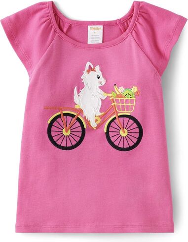 Gymboree Girls' and Toddler Spring and Summer Embroidered Graphic Short Sleeve T-Shirts in Kuwait
