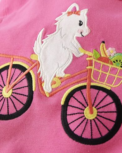 Gymboree Girls' and Toddler Spring and Summer Embroidered Graphic Short Sleeve T-Shirts in Kuwait