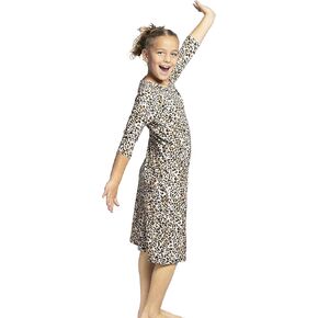 Girl Modest Tznius 3/4 Sleeve Swimdress, Beach Cover up UPF 50+ Sun Protection