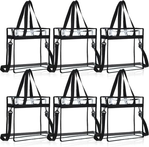 6 Pcs Clear Bag Stadium Approved Clear Tote Bag with Zipper Closure 12 x 12 x 6 Inch Clear Purse Clear Crossbody Bag with Adjustable Strap and Handles Clear Backpack Stadium Bags for Women Concerts in Saudi Arabia