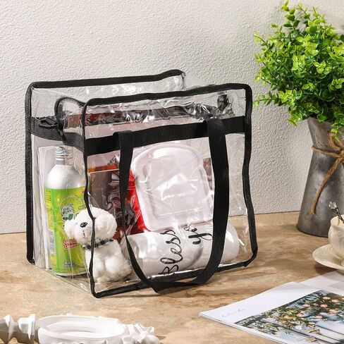 6 Pcs Clear Bag Stadium Approved Clear Tote Bag with Zipper Closure 12 x 12 x 6 Inch Clear Purse Clear Crossbody Bag with Adjustable Strap and Handles Clear Backpack Stadium Bags for Women Concerts in Saudi Arabia