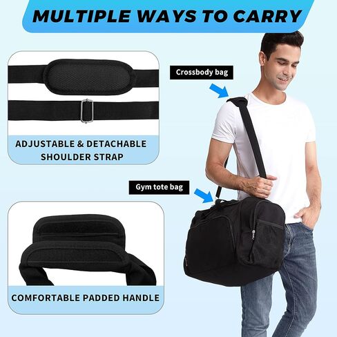 Vorspack Small Sports Duffle Bag - 40L/21 Inches Gym Bag for Women and Men Lightweight Duffel Bag with Water Bottle Pocket for Sports Gym Travel - Army Green in Saudi Arabia