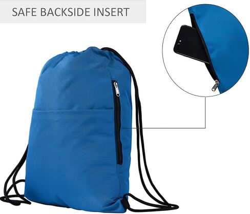 Vorspack Drawstring Backpack Water Resistant String Bag Sports Sackpack Gym Sack with Side Pocket for Men Women in Kuwait