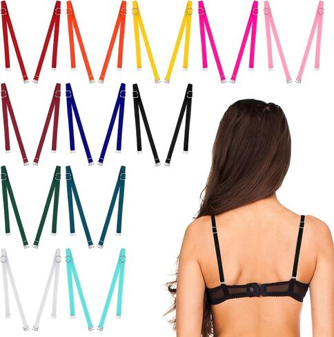 Eurzom 12 Pairs Adjustable Swimsuit Straps Replacement Removable Spare Swimming Bathing Suit Strap Detachable Swimsuit Straps Swim for Women Girls Bikini Strapless Top, 12 Colors in Saudi Arabia