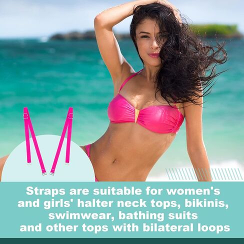 Eurzom 12 Pairs Adjustable Swimsuit Straps Replacement Removable Spare Swimming Bathing Suit Strap Detachable Swimsuit Straps Swim for Women Girls Bikini Strapless Top, 12 Colors in Saudi Arabia