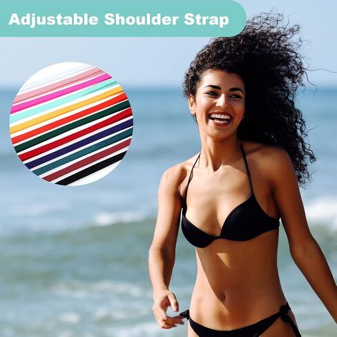 Eurzom 12 Pairs Adjustable Swimsuit Straps Replacement Removable Spare Swimming Bathing Suit Strap Detachable Swimsuit Straps Swim for Women Girls Bikini Strapless Top, 12 Colors in Saudi Arabia