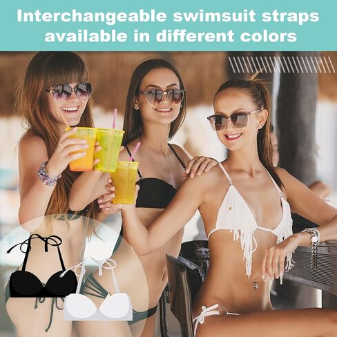 Eurzom 12 Pairs Adjustable Swimsuit Straps Replacement Removable Spare Swimming Bathing Suit Strap Detachable Swimsuit Straps Swim for Women Girls Bikini Strapless Top, 12 Colors in Saudi Arabia