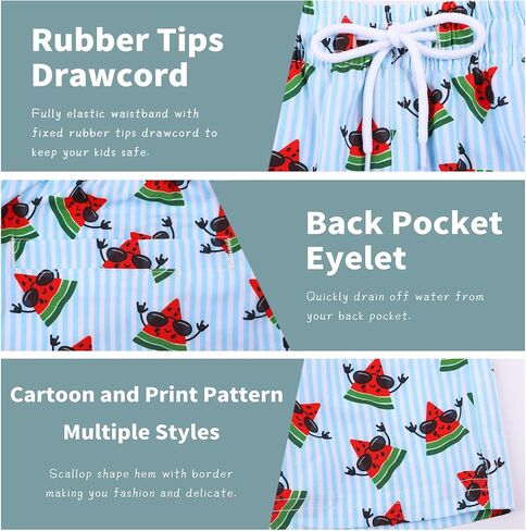 Biwisy Boys Swim Trunks Quick Dry Swim Shorts Little Boys Lining Swimwear Bathing Suits with Pockets in Kuwait