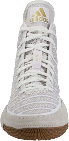Adidas Men's Varner Wrestling Shoe, White/Matte Gold/Brown, 7.5 in Kuwait