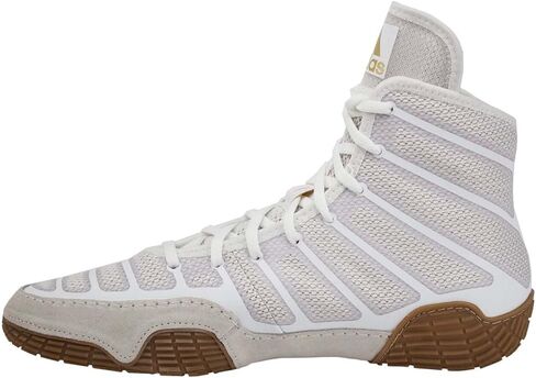 Adidas Men's Varner Wrestling Shoe, White/Matte Gold/Brown, 7.5 in Kuwait