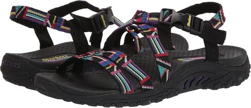 Skechers Women's Reggae-Native VIBEZ Sport Sandal, Black Multi, 11 in Kuwait