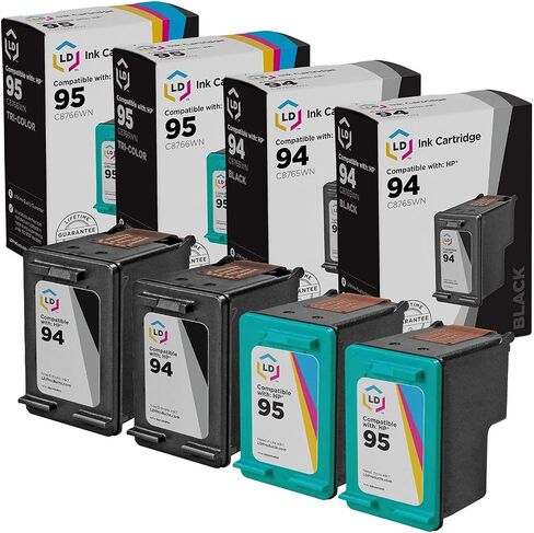 LD Products Remanufactured Ink Cartridge Replacement for HP 94 & HP 95 (2 Black, 2 Color, 4-Pack) in Saudi Arabia