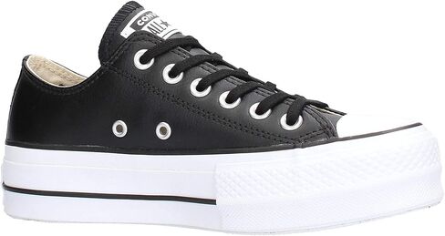 Converse Women's Chuck All Star Lift Clean Ox Sneakers, Black/White, 9.5 Medium US in Kuwait