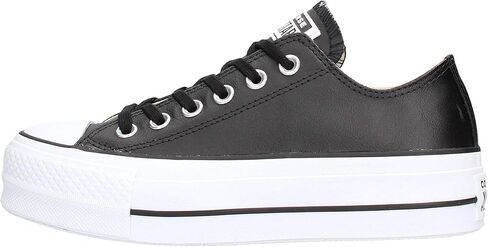Converse Women's Chuck All Star Lift Clean Ox Sneakers, Black/White, 9.5 Medium US in Kuwait