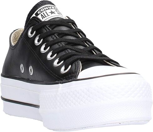 Converse Women's Chuck All Star Lift Clean Ox Sneakers, Black/White, 9.5 Medium US in Kuwait