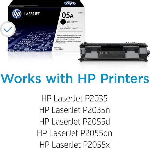 Original HP 05A Black Toner Cartridge | Works with HP LaserJet P2035, P2055 Series | CE505A in Saudi Arabia
