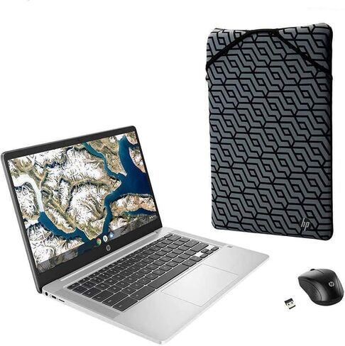 HP Flagship Chromebook 14 Laptop Computer 14" FHD IPS Anti-Glare Display Intel Celeron N4000 4GB RAM 64GB eMMC + 128GB SD Card Intel UHD Graphics 600 USB-C WiFi B&O Audio Chrome OS (Renewed) in Saudi Arabia