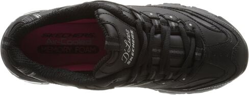 Skechers Sport Women's D'Lites Memory Foam Lace-up Sneaker,Black Silver,8.5 W US in Saudi Arabia