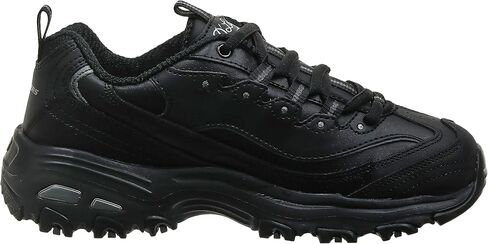 Skechers Sport Women's D'Lites Memory Foam Lace-up Sneaker,Black Silver,8.5 W US in Saudi Arabia