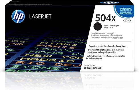 Original HP 504X Black High-yield Toner Cartridge | Works with HP Color LaserJet CM3530, CP3525 Series | CE250X in Saudi Arabia