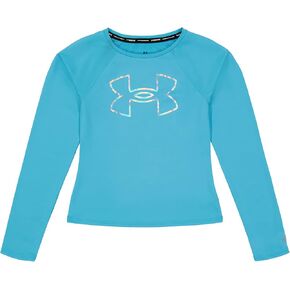 Under Armour Girls' Core Rashguard, Long Sleeve Top, Logo Design, UPF 50