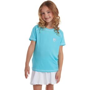 Pink Platinum Girls' Rashguard- UPF 50+ Quick Dry Short Sleeve Swim Shirt Rash Guard for Girls - Cute Girls' Swimwear (2T-16)