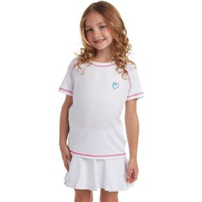 Pink Platinum Girls' Rashguard- UPF 50+ Quick Dry Short Sleeve Swim Shirt Rash Guard for Girls - Cute Girls' Swimwear (2T-16)