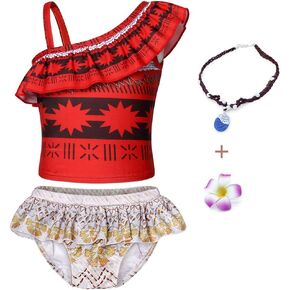 Eledobby Moana Swimsuits for Girls 2 Piece Princess Swimwear Adventure Bikini Bathing Suit Swim Beach Skirt Set Birthday Gift