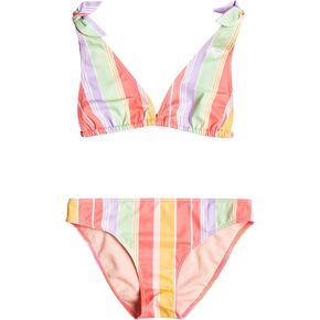 Roxy Girls' Ocean Treasure Elong Tri Swimsuit Set, Sunkissed Coral Salty Sunset 231 in Saudi Arabia