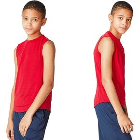 DEVOPS Boys 2-Pack Cool Dri-Fit Workout Tank Top Sleeveless