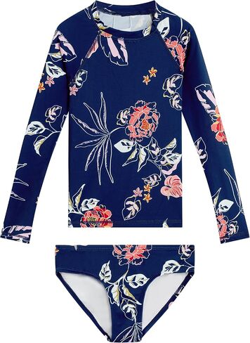 Kanu Surf Girls' Long Sleeve Rashguard UPF 50+ Two Piece Swim Set in Saudi Arabia