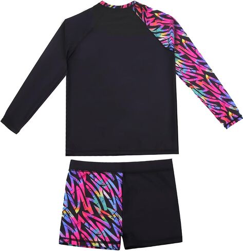 بدلة سباحة WeVSwe Girls Rash Guard بأساور ذات حاشية نادرة، بدلة استحمام بعامل حماية من الأشعة فوق البنفسجية 50+ in Kuwait