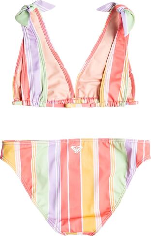 مجموعة ملابس السباحة Roxy Girls' Ocean Treasure Elong Tri، Sunkissed Coral Salty Sunset 231 in Saudi Arabia