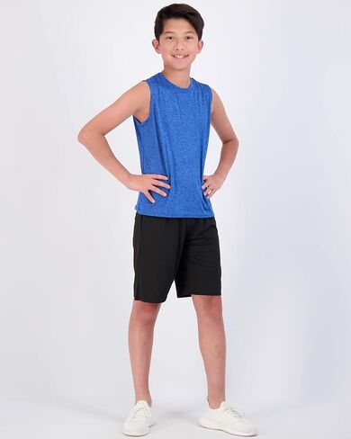 Real Essentials 5 Pack: Boys Dry-Fit Active Athletic Performance Tank Top in Kuwait