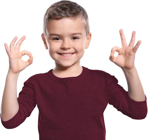 Brix Boys' Long Sleeve Tees - Tagless Crewneck Cotton Soft 4-pk Shirts. 2-20 in Kuwait