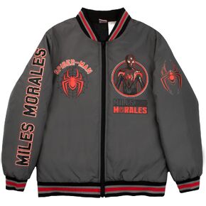 Marvel Superheroes Bomber Jacket for Boys, Avengers Spider-Man Black Panther Miles Morales Bomber Jacket