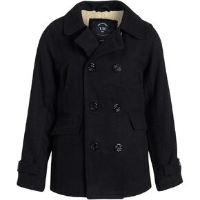 URBAN REPUBLIC Boys' Wool Blend Peacoat with Faux-Fur Lining and Flap Pockets in Saudi Arabia