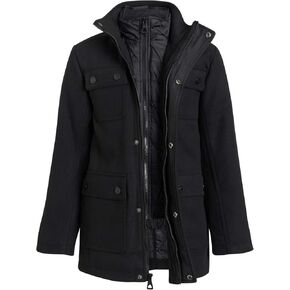 URBAN REPUBLIC Boys’ Wool Dress Coat with Zipper Closure with Bib Insert