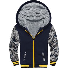 V VALANCH Boys Hoodie Full Zip Up Fleece Kids Sherpa Lined Sweatshirt Winter Soft Warm Jacket in Saudi Arabia